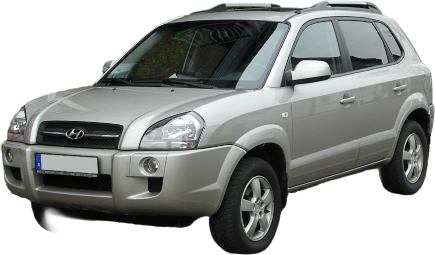 Set Covorase Auto Si Tavita Portbagaj HYUNDAI TUCSON SUV Van (JM) din 2004-2010, Cauciuc, Protectie Porbagaj, 4x Stickere auto cu HYUNDAI
