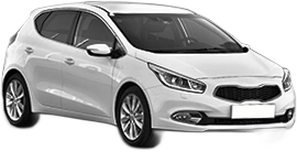 Set 5 covorase auto KIA CEE'D (JD) din 2013-2019, cu covoras tunel median, cauciuc, 4x Stickere auto cu KIA