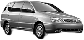 Set Covorase Auto Si Tavita Portbagaj KIA CARENS I MPV (FC, FJ) din 2002-2007, Cauciuc, Protectie Porbagaj, 4x Stickere auto cu KIA