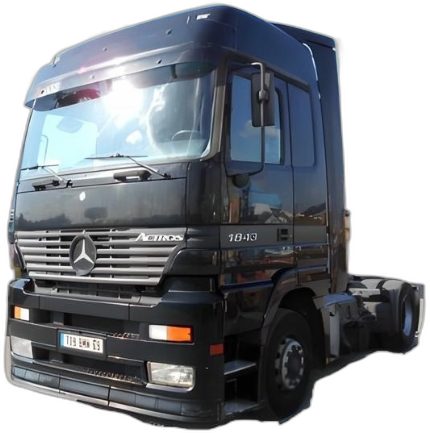Set Huse Scaune Camion Tir MERCEDES-BENZ ACTROS din 1996-2003, Auto, Model CLASSIC, Culoare Albastru, 4x Stickere auto cu MERCEDES-BENZ