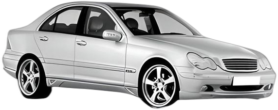 Set 5 covorase auto MERCEDES-BENZ C-CLASS (W203) din 2016-2023, cu covoras tunel median, cauciuc, 4x Stickere auto cu MERCEDES-BENZ