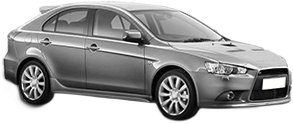 Set Covorase Auto Si Tavita Portbagaj MITSUBISHI LANCER VIII Sportback (CX_A) din 2008-2010, Cauciuc, Protectie Porbagaj, 4x Stickere auto cu MITSUBISHI