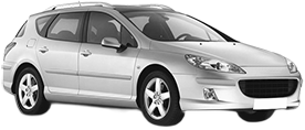 Set Covorase Auto Si Tavita Portbagaj PEUGEOT 407 SW (6E_, 6D_) din 2004-2010, Cauciuc, Protectie Porbagaj, 4x Stickere auto cu PEUGEOT