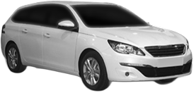 Set Covorase Auto Si Tavita Portbagaj PEUGEOT 308 SW II Estate Van (LC_) din 2014-2021, Cauciuc, Protectie Porbagaj, 4x Stickere auto cu PEUGEOT