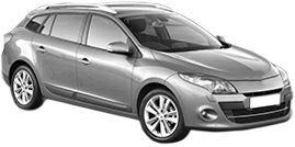 Set 5 covorase auto RENAULT MEGANE III Grandtour (KZ0/1) din 2013-2020, cu covoras tunel median, cauciuc, 4x Stickere auto cu RENAULT
