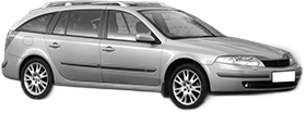 Set Covorase Auto Si Tavita Portbagaj RENAULT LAGUNA II Grandtour (KG0/1_) din 2001-2007, Cauciuc, Protectie Porbagaj, 4x Stickere auto cu RENAULT