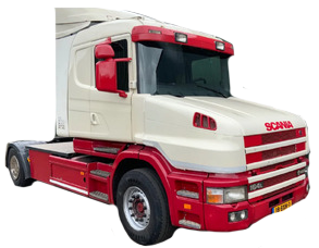 Set Huse Scaune Camion Tir RENAULT TRUCKS T din 2004-2019, Auto, Model ELEGANCE Q, Culoare Rosu, 4x Stickere auto cu RENAULT TRUCKS