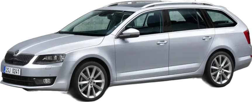 Set Covorase Auto Si Tavita Portbagaj SKODA OCTAVIA III Combi (5E5, 5E6) din 2012-2020, Cauciuc, Protectie Porbagaj, 4x Stickere auto cu SKODA