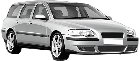 Set 5 covorase auto VOLVO V70 II (285) din 2006-2014, cu covoras tunel median, cauciuc, 4x Stickere auto cu VOLVO