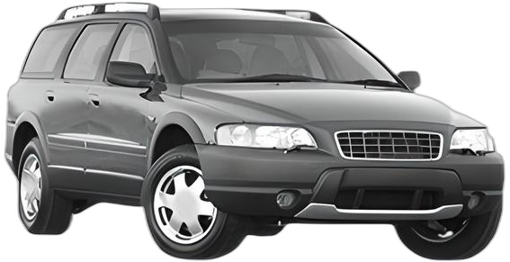 Set 5 covorase auto VOLVO XC70 I Cross Country (295) din 2007-2014, cu covoras tunel median, cauciuc, 4x Stickere auto cu VOLVO