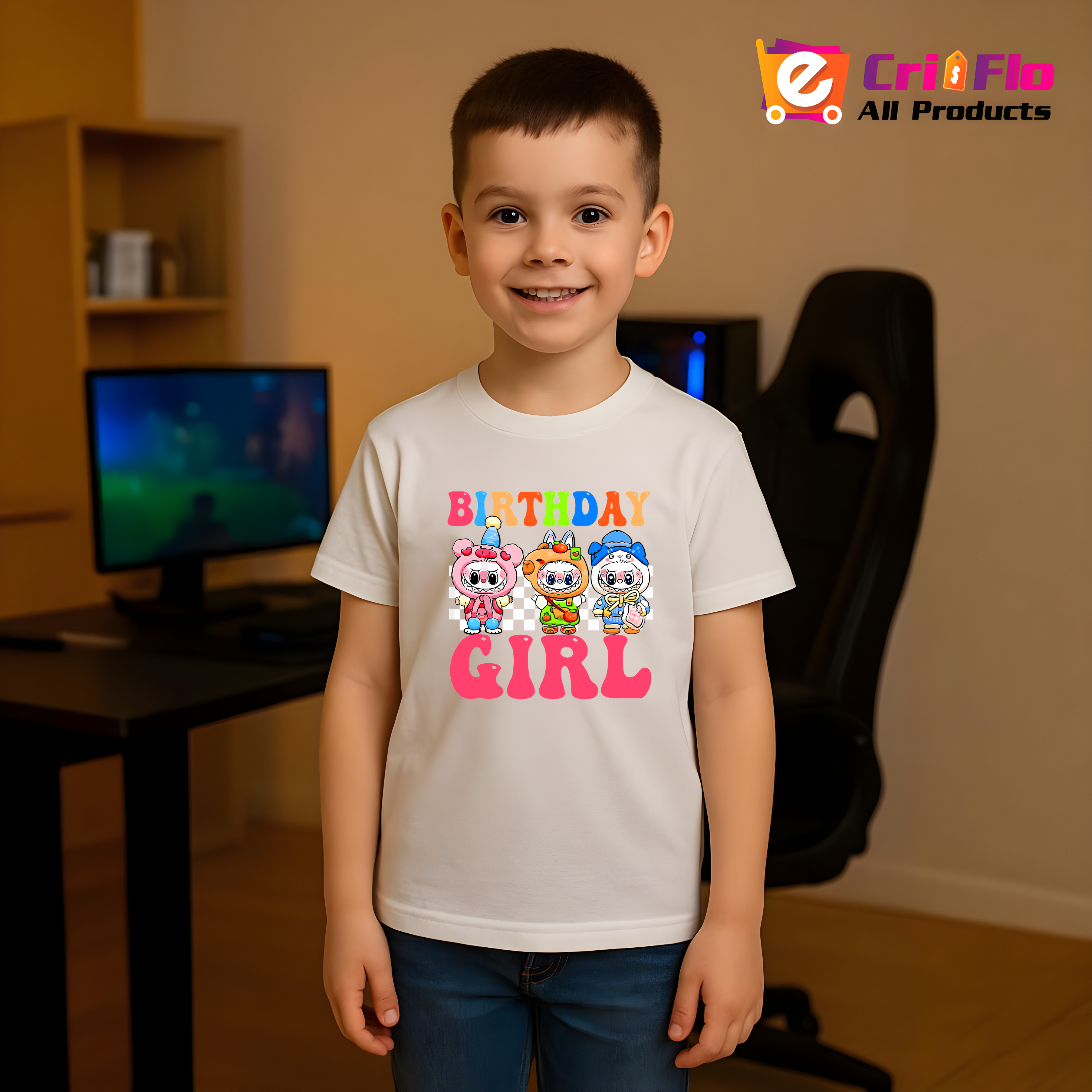 Tricou Labubu birthday girl, Unisex Dama si Barbat | Copii 