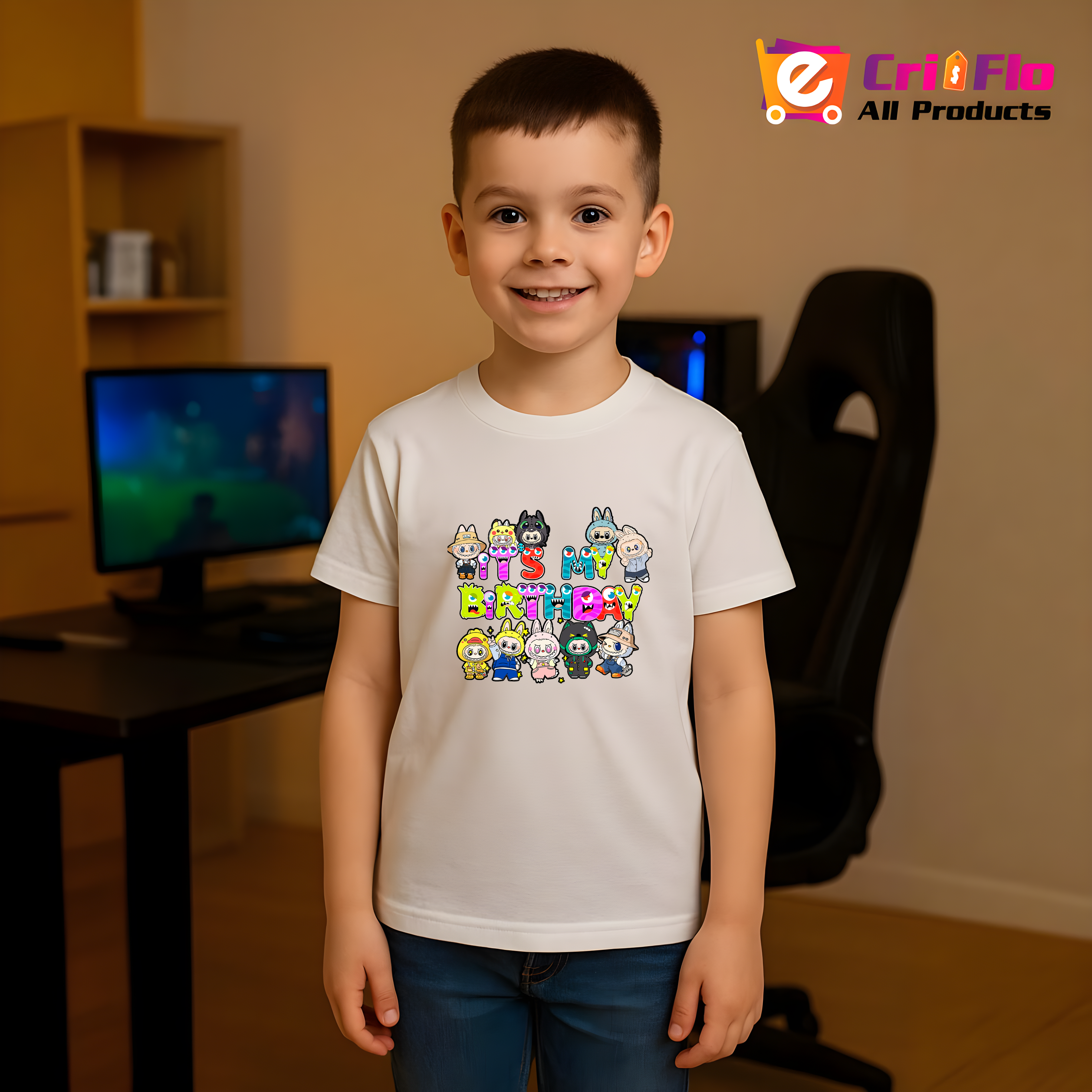 Tricou Labubu birthday multicolor, Unisex Dama si Barbat | Copii 