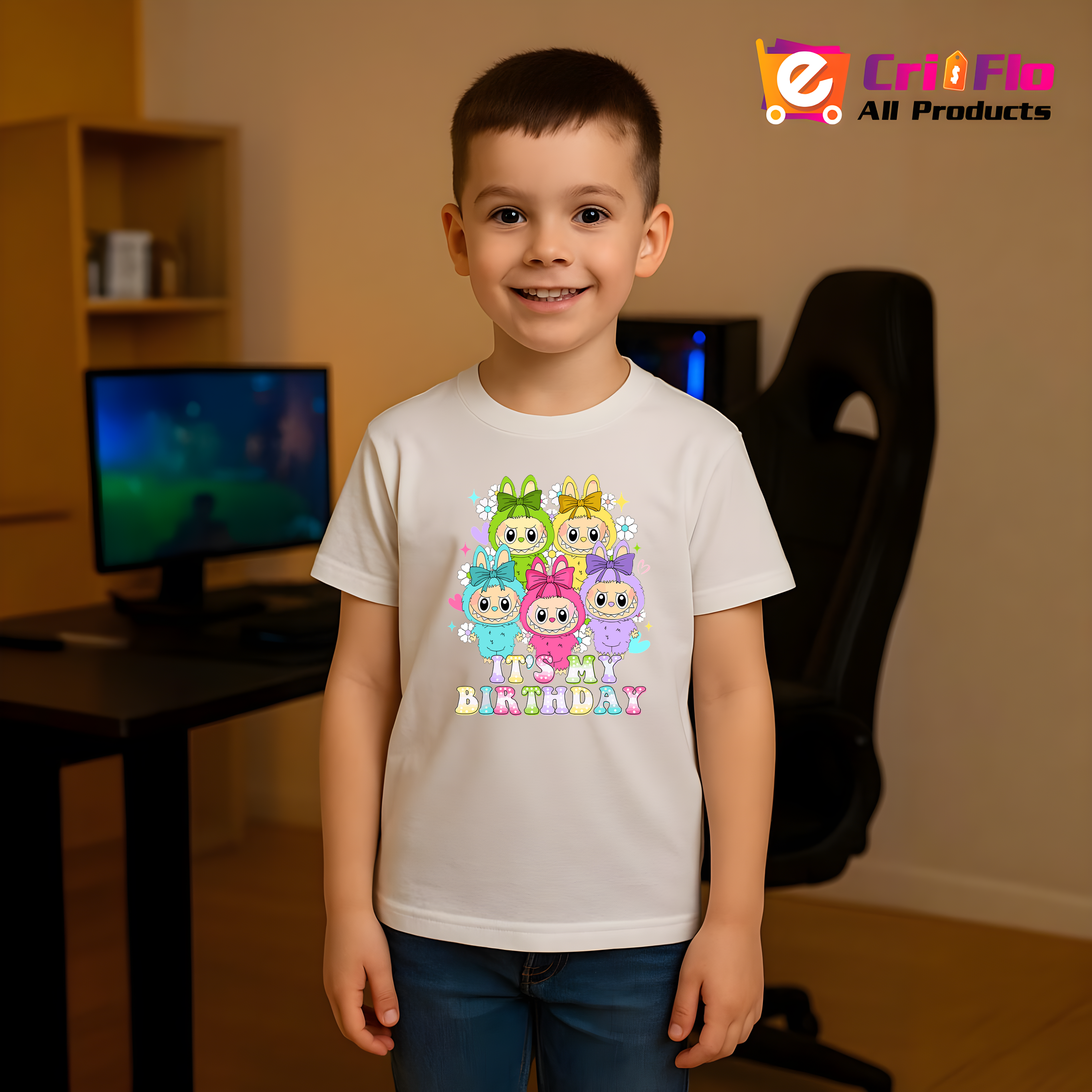 Tricou Labubu birthday roz, Unisex Dama si Barbat | Copii