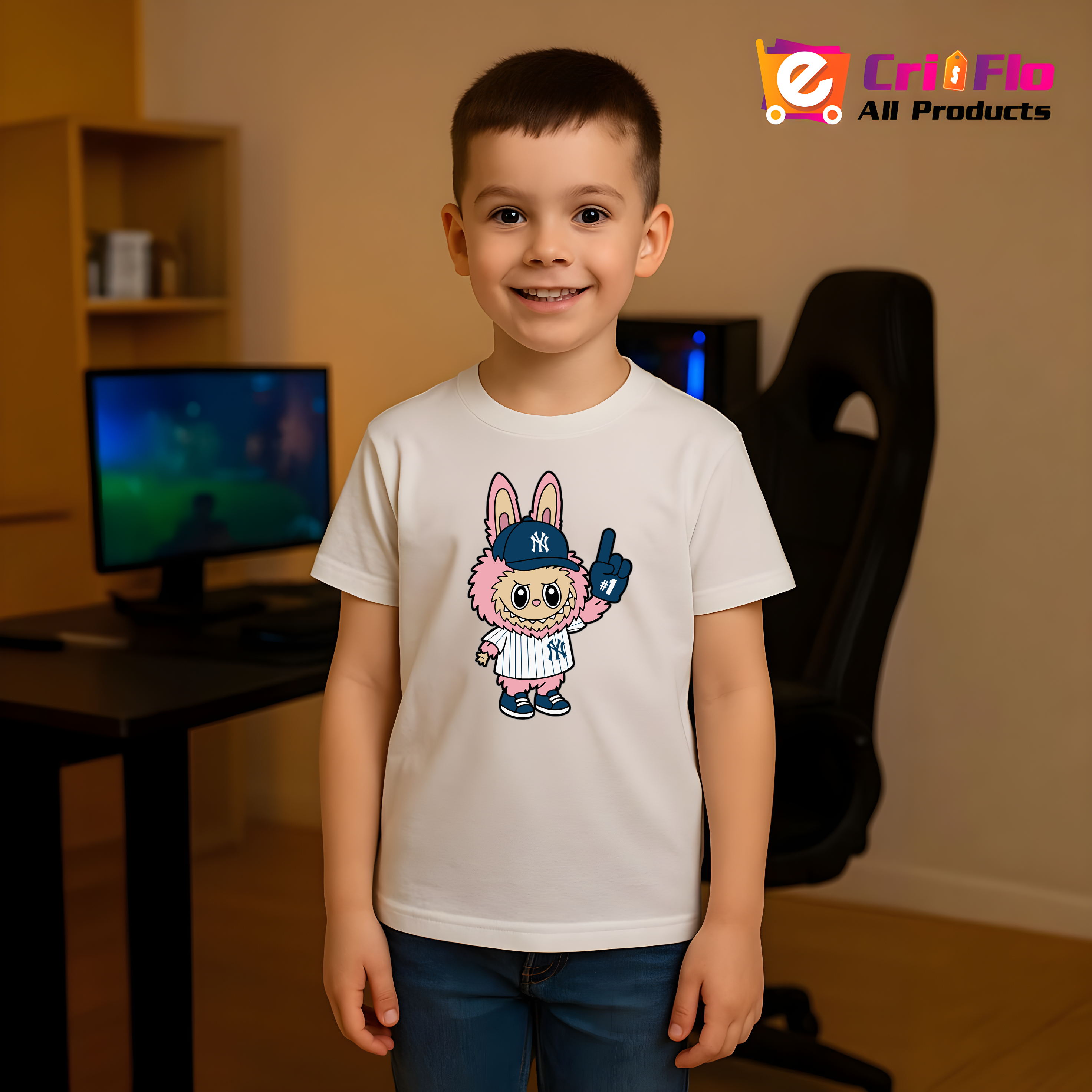 Tricou Labubu dodgers roz, Unisex Dama si Barbat | Copii 