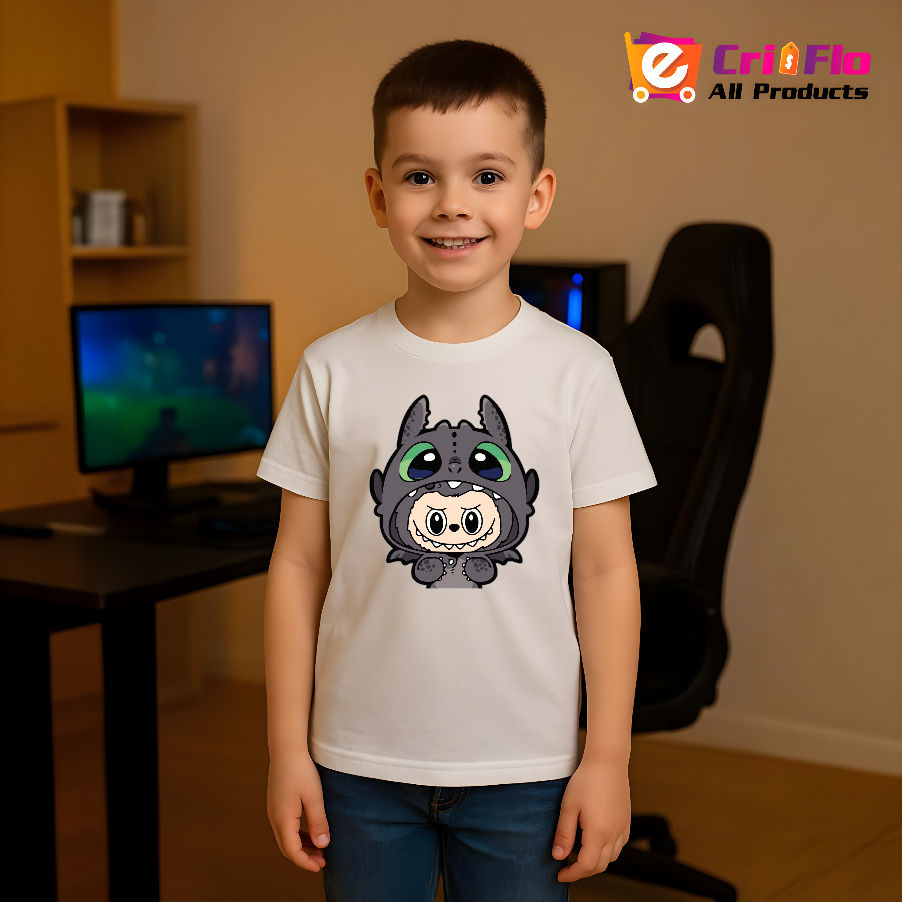 Tricou Labubu dragon train, Unisex Dama si Barbat | Copii