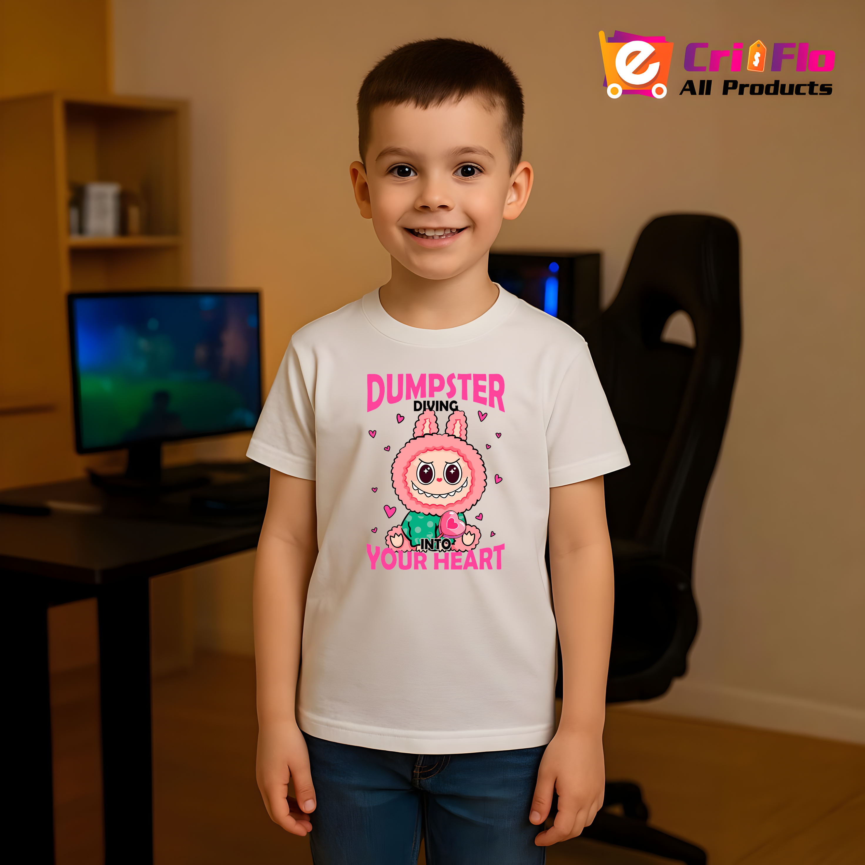 Tricou Labubu dumpster roz, Unisex Dama si Barbat | Copii 