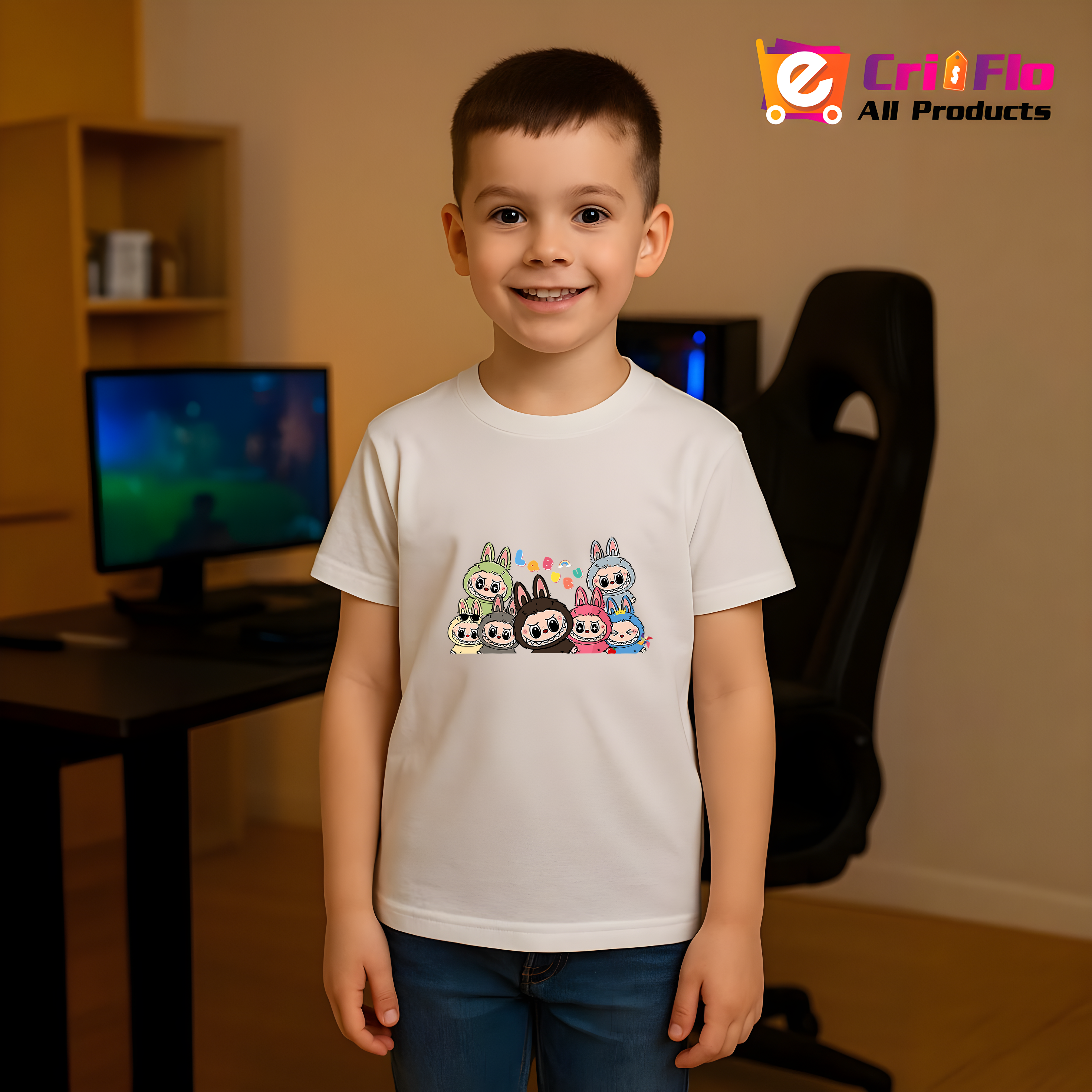 Tricou Labubu gasca completa, Unisex Dama si Barbat | Copii 