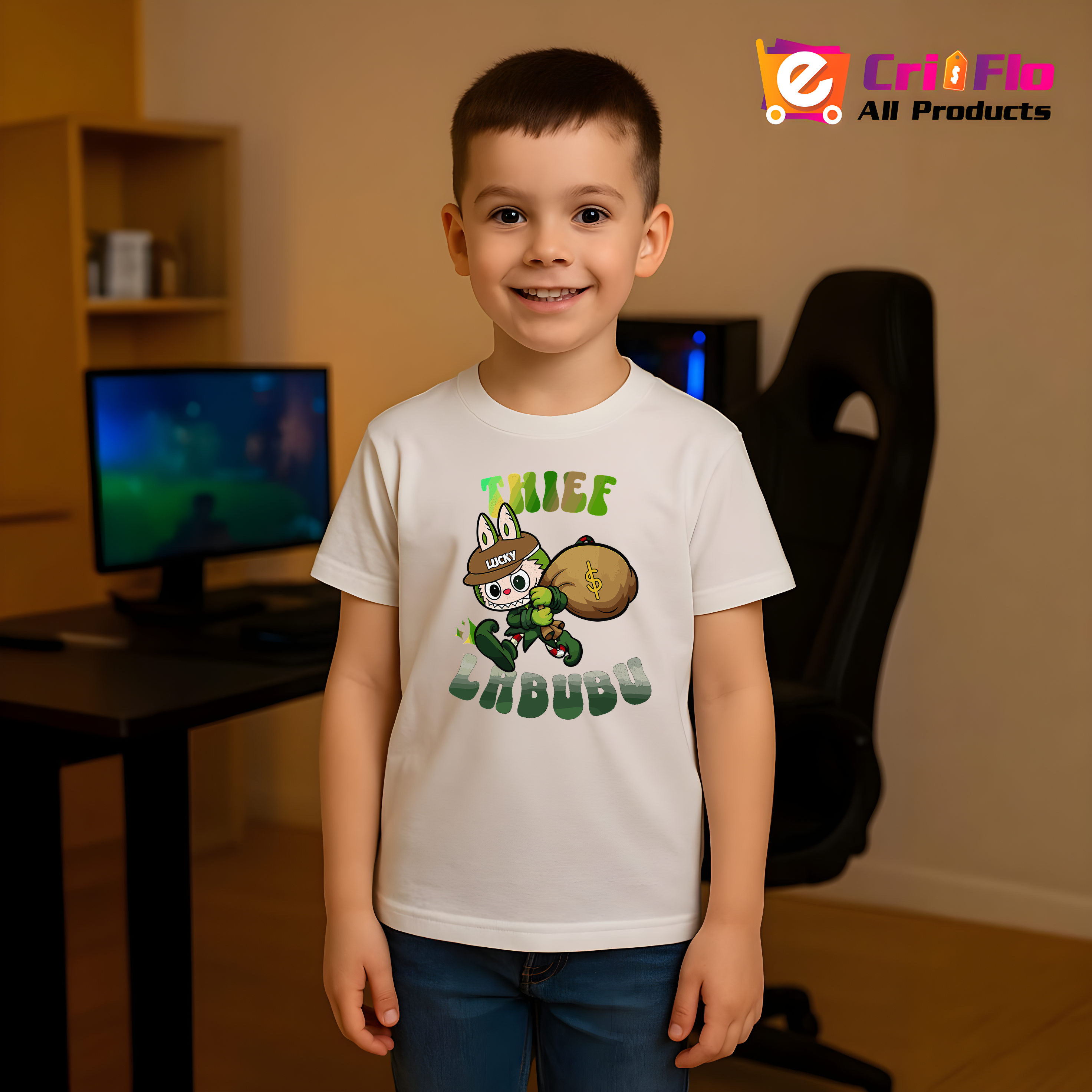 Tricou Labubu hot thief, Unisex Dama si Barbat | Copii
