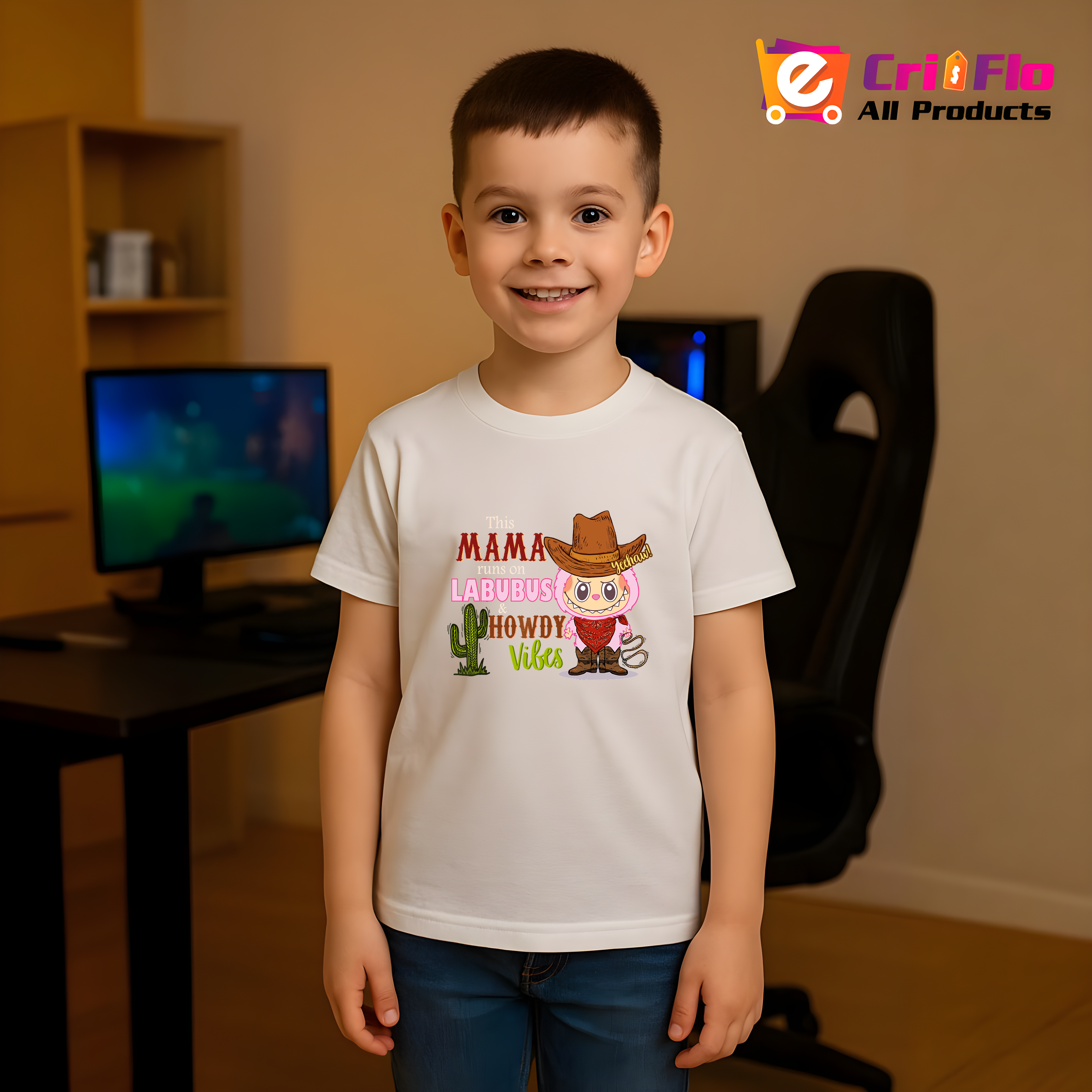 Tricou Labubu howdy mama, Unisex Dama si Barbat | Copii 