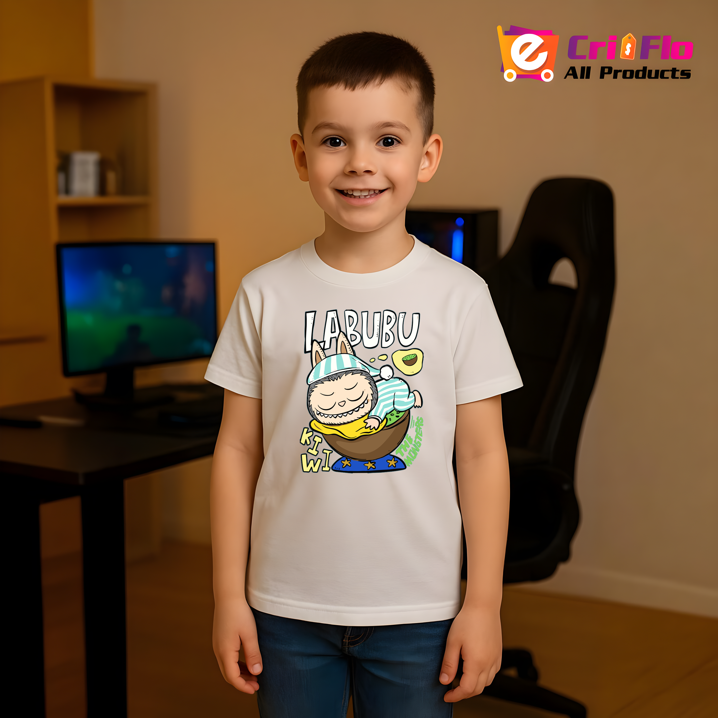 Tricou Labubu kiwi hamac, Unisex Dama si Barbat | Copii