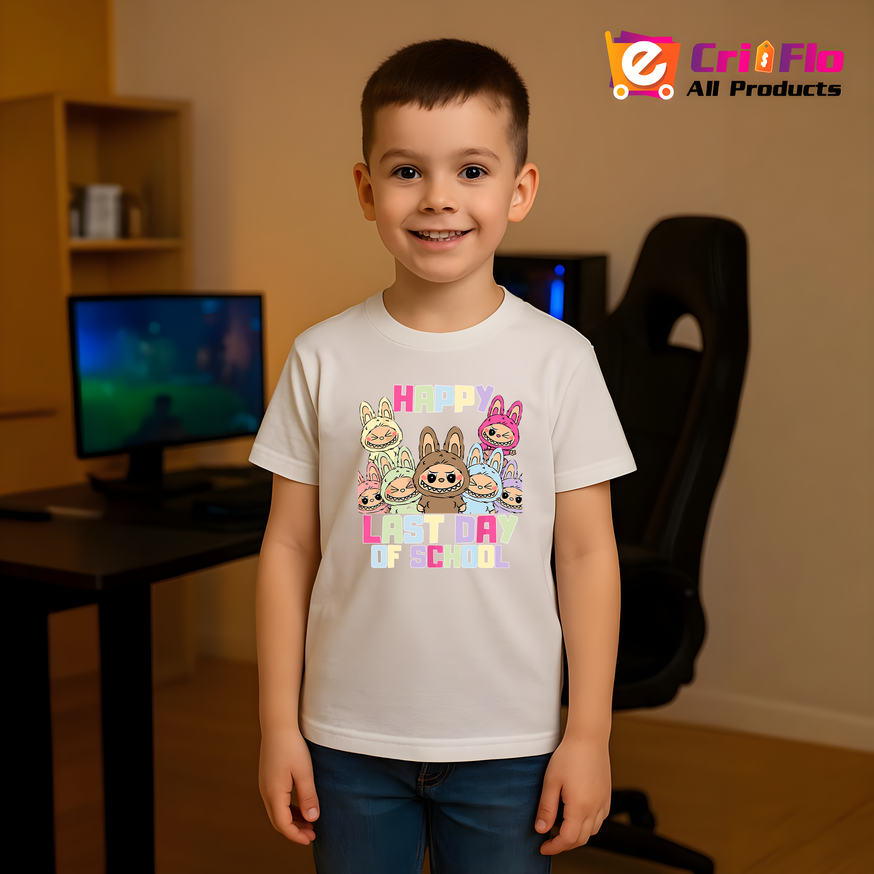 Tricou Labubu last day school, Unisex Dama si Barbat | Copii 