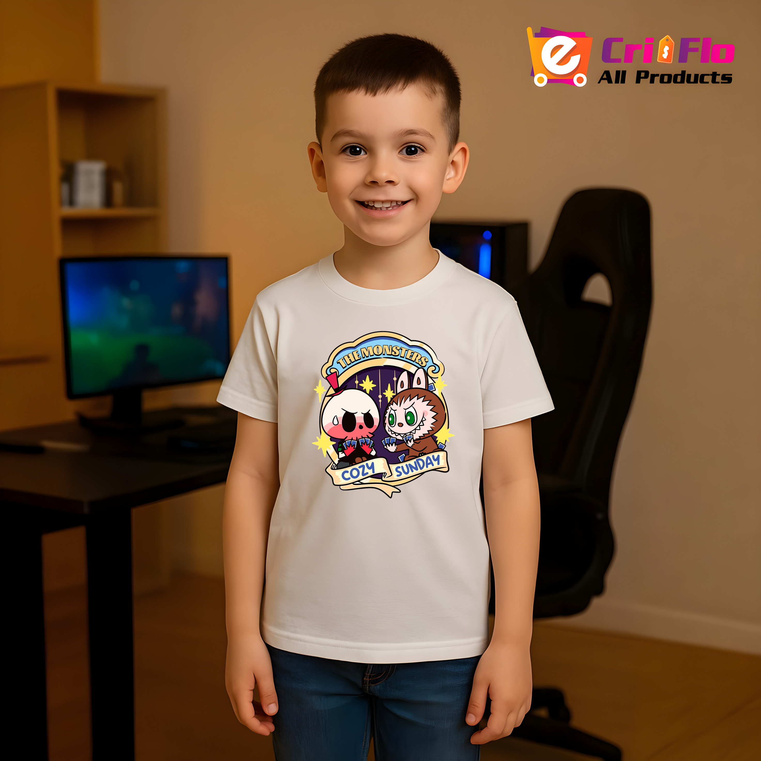 Tricou Labubu monster duminica, Unisex Dama si Barbat | Copii