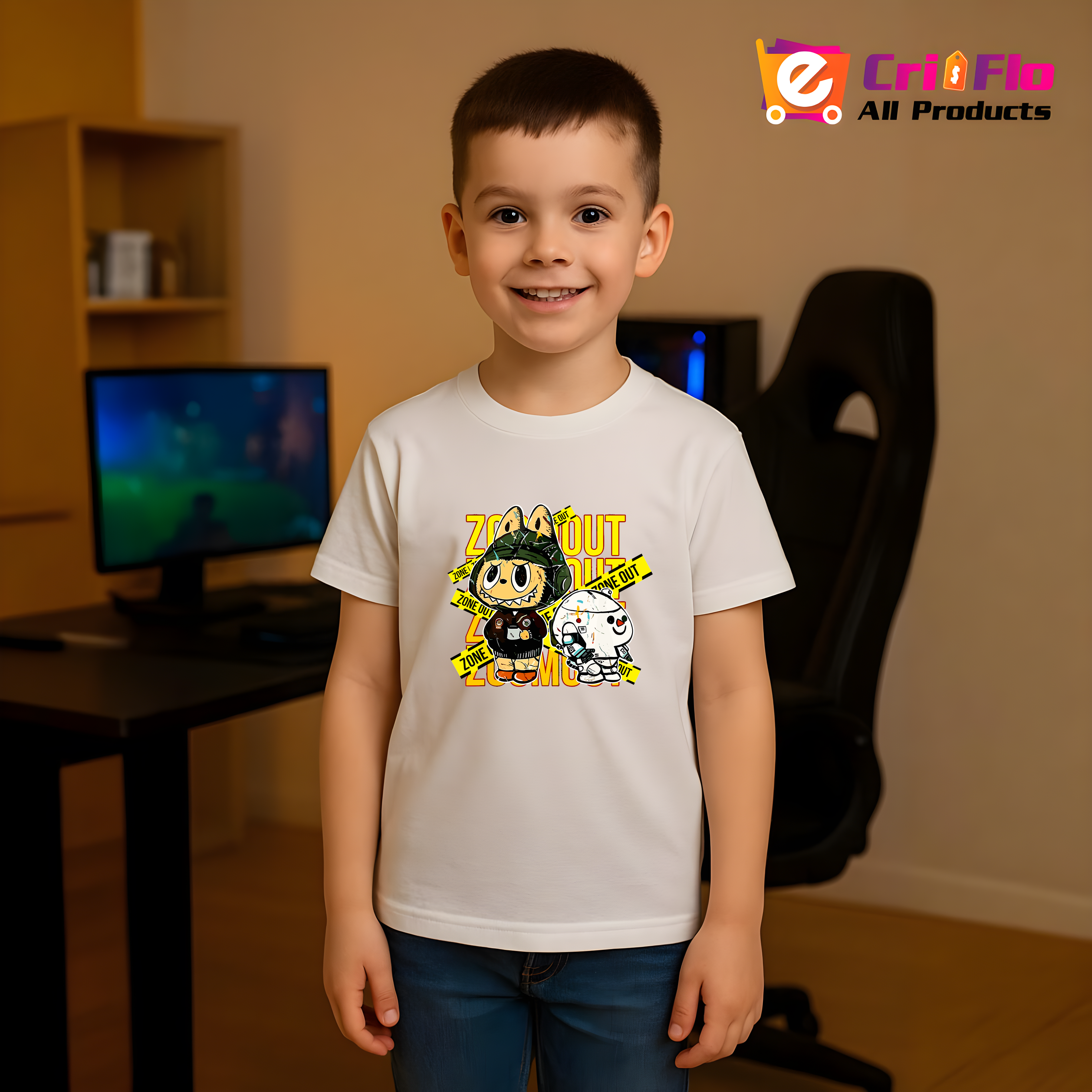Tricou Labubu zoom out, Unisex Dama si Barbat | Copii