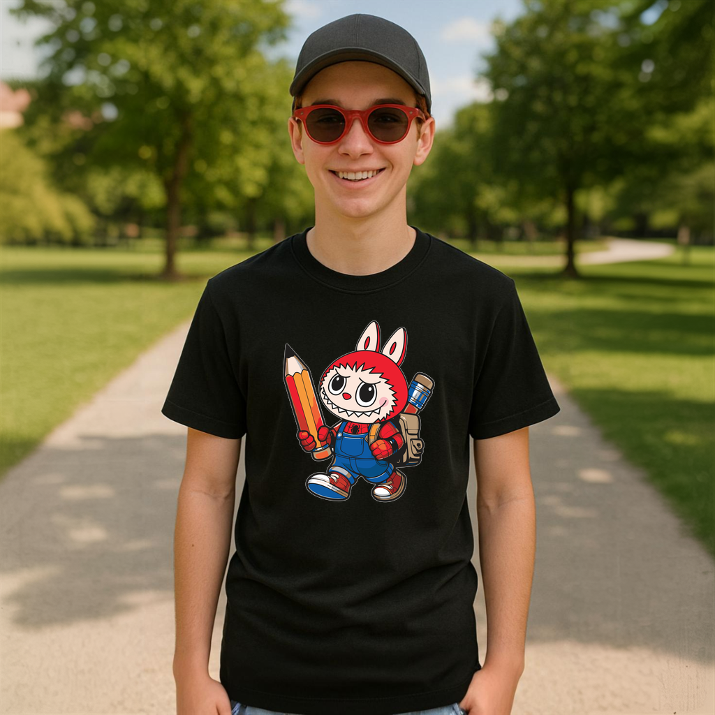 Tricou Labubu back to school, Unisex Dama si Barbat | Copii