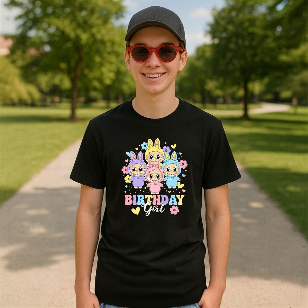Tricou Labubu birthday multiplu, Unisex Dama si Barbat | Copii 
