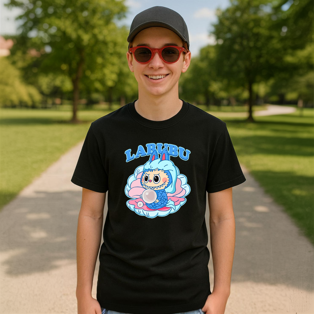Tricou Labubu bubblegum, Unisex Dama si Barbat | Copii