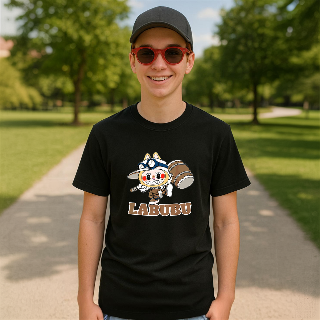Tricou Labubu explorator, Unisex Dama si Barbat | Copii
