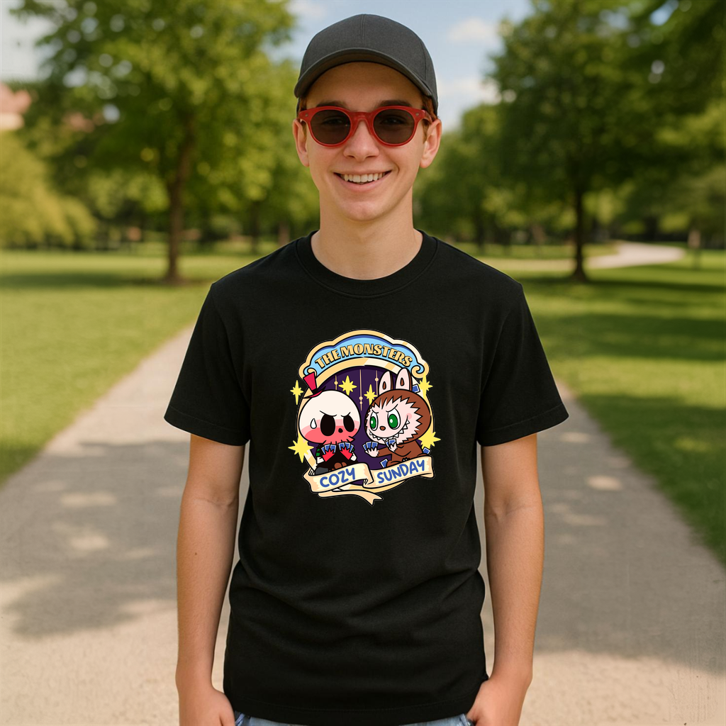 Tricou Labubu monster duminica, Unisex Dama si Barbat | Copii 
