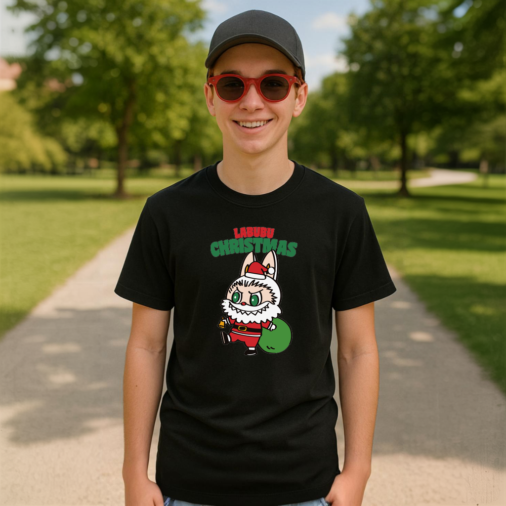 Tricou Labubu mos craciun, Unisex Dama si Barbat | Copii 
