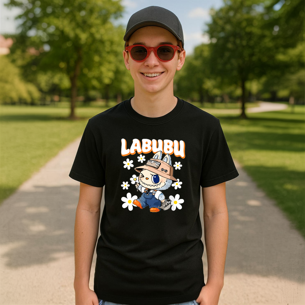 Tricou Labubu palarie tiger, Unisex Dama si Barbat | Copii