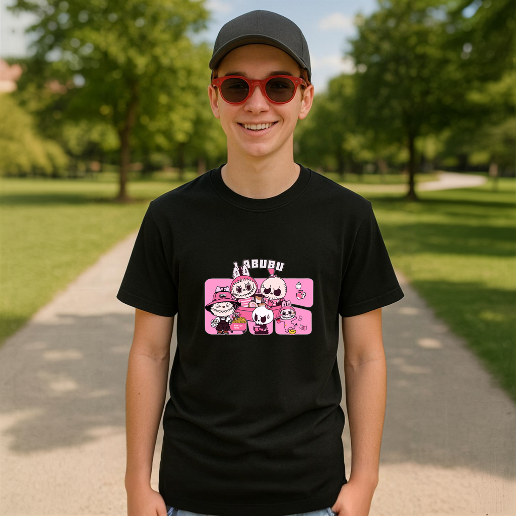 Tricou Labubu party roz, Unisex Dama si Barbat | Copii