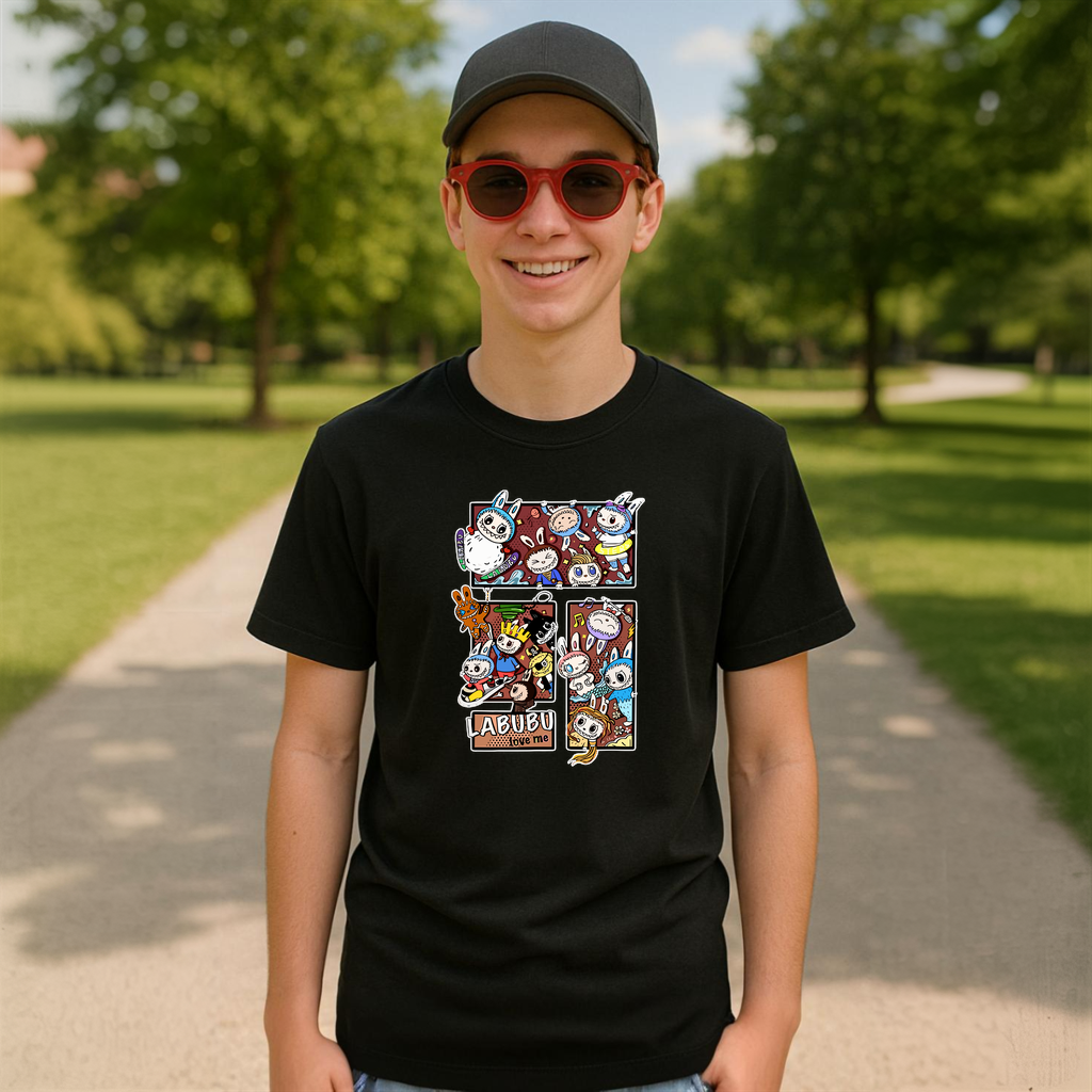 Tricou Labubu poveste comic, Unisex Dama si Barbat | Copii