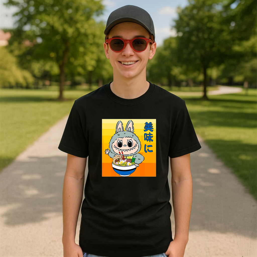 Tricou Labubu ramen japonez, Unisex Dama si Barbat | Copii 