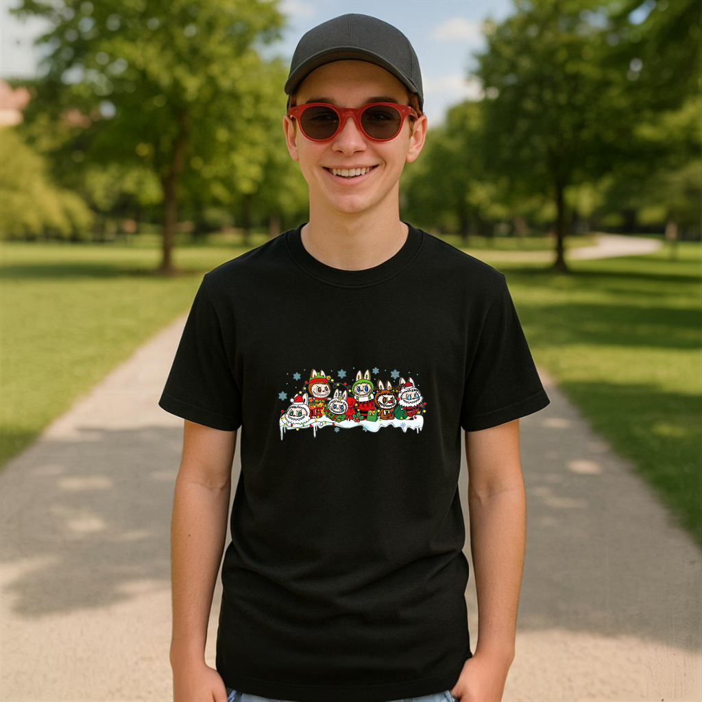 Tricou Labubu sarbatoare, Unisex Dama si Barbat | Copii