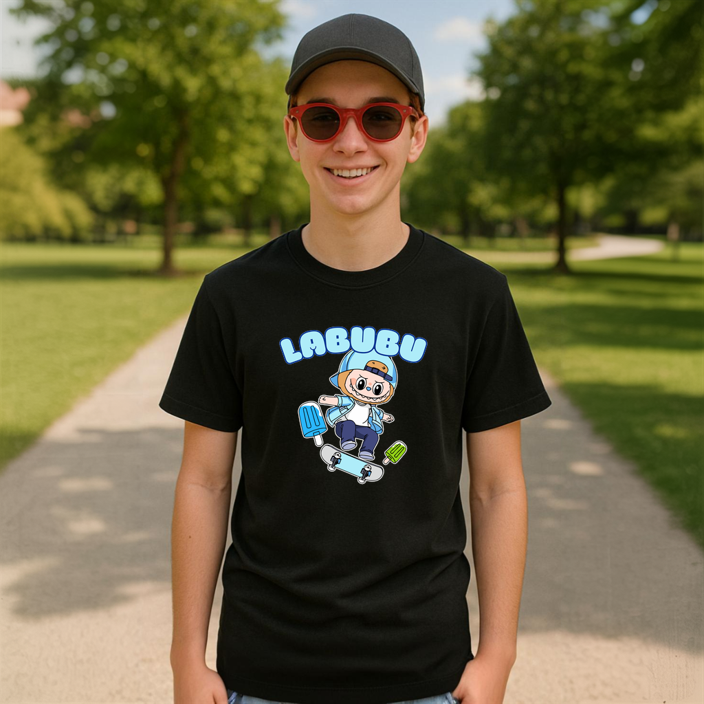 Tricou Labubu skater, Unisex Dama si Barbat | Copii 