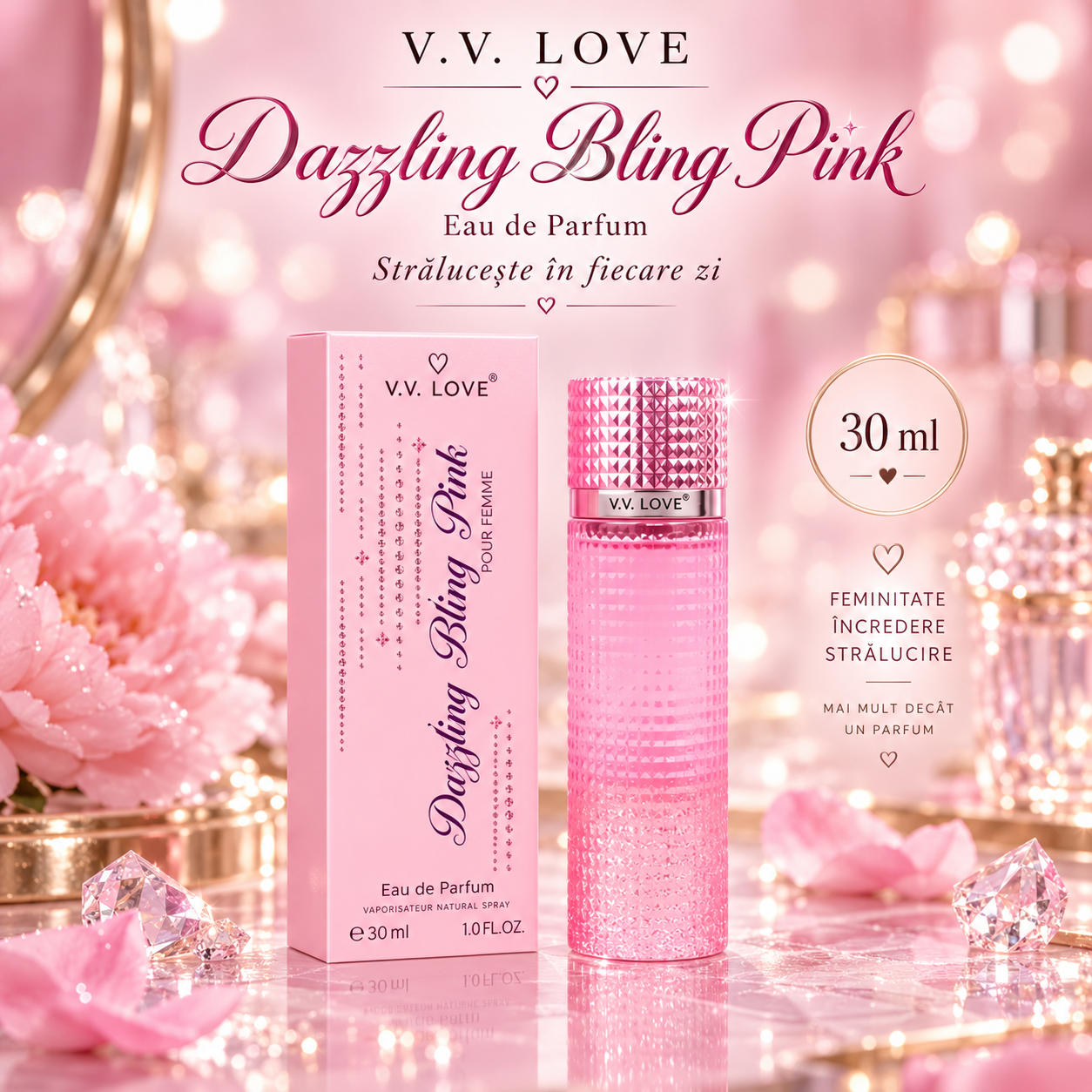 Parfum pentru femei V.V. LOVE Dazzling Bling Pink 30 ml