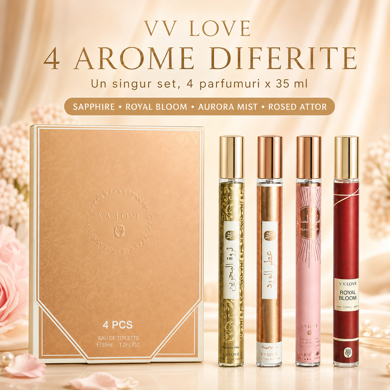 Colecția V.V. Love Irezistibile Colecția V.V. Love Irezistibile cu patru parfumuri pentru femei