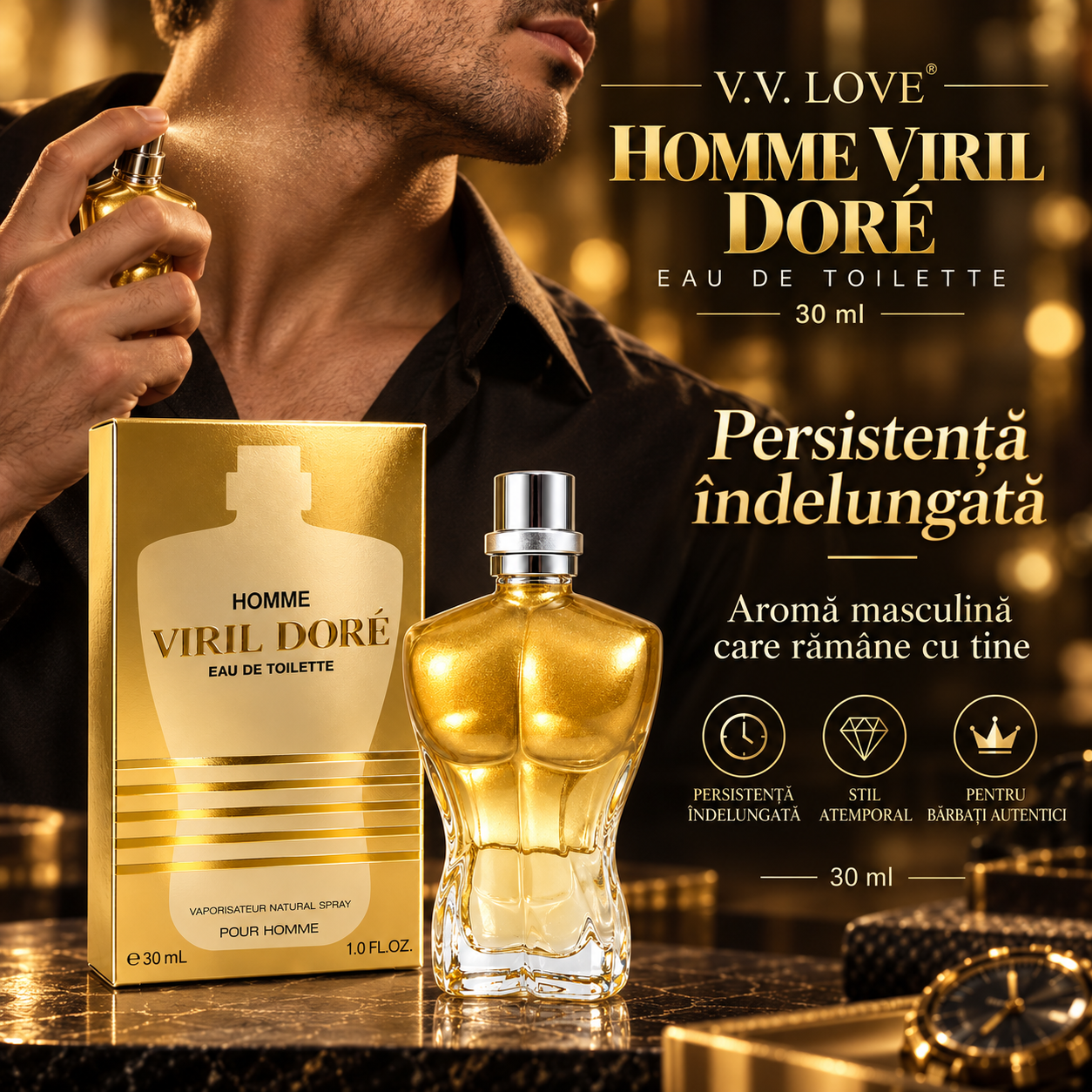 Parfum barbati Homme Viril Dore V.V. LOVE 30 ml