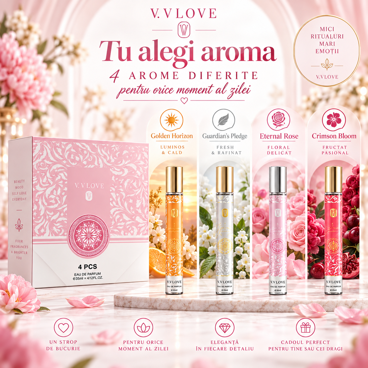 VV Love Golden Horizon Guardian's Pledge Eternal Rose Crimson Bloom