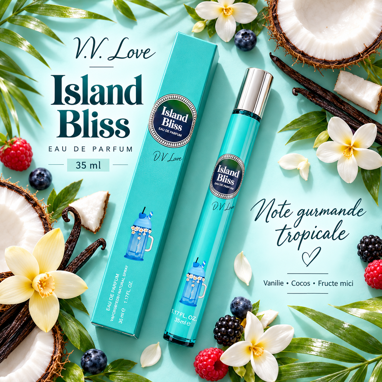 Parfum Island Bliss cu nuca de cocos floare de portocal si nufar