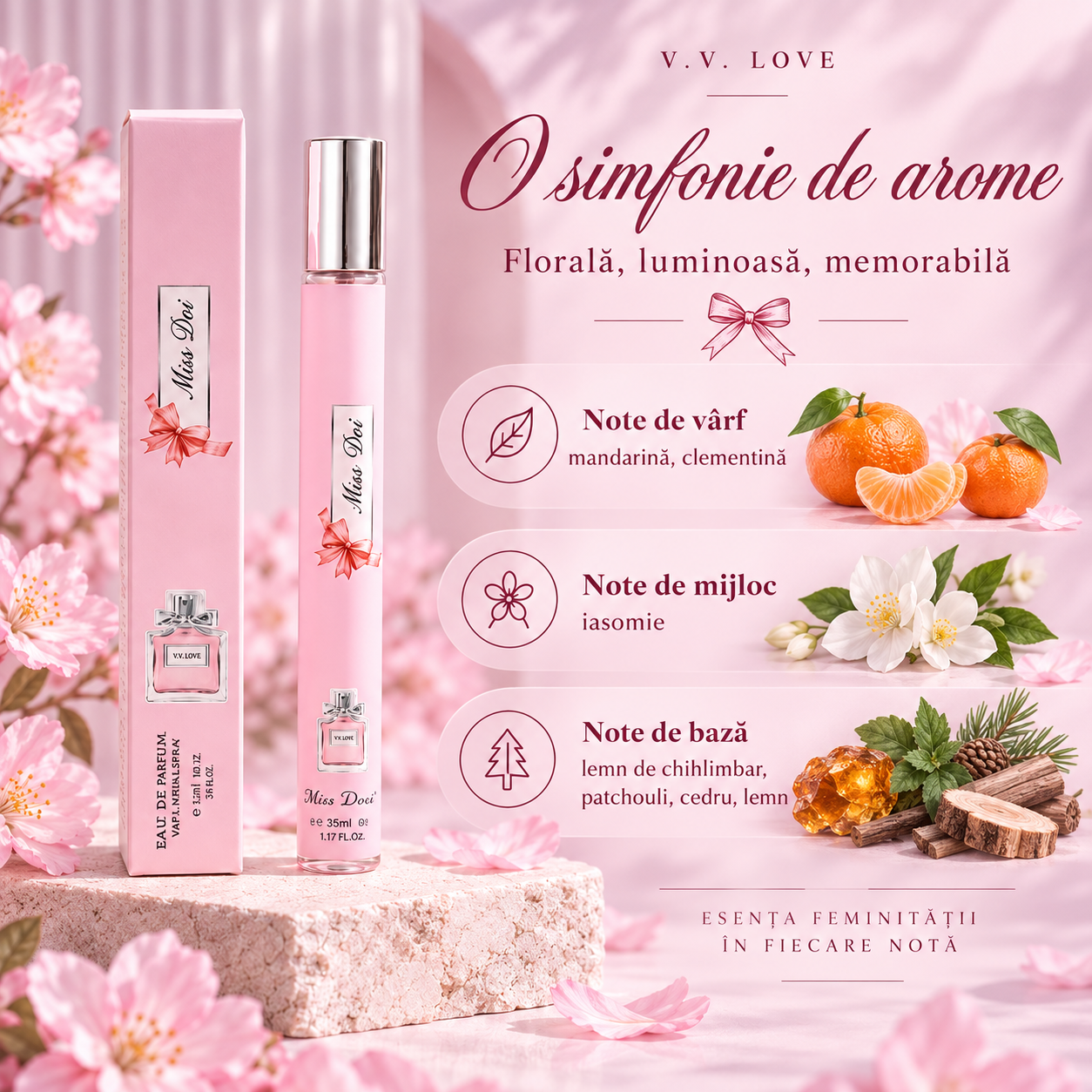 Miss Doi V.V. Love note de mandarina iasomie si cedru