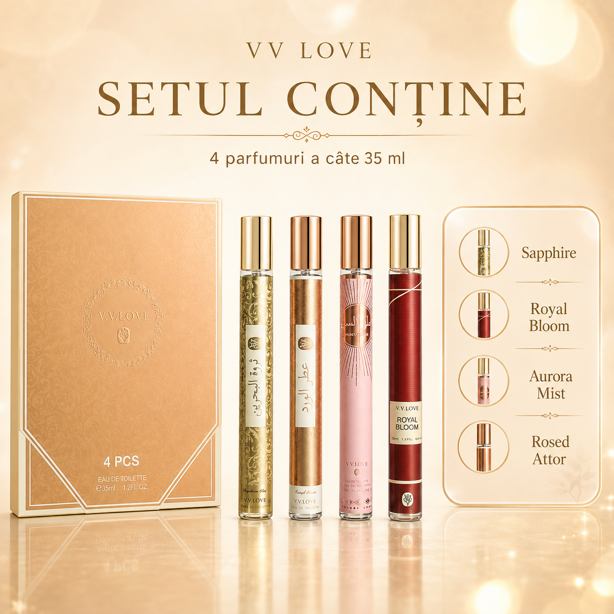 Royal Bloom V.V. Love 35 ml Royal Bloom V.V. Love parfum damă 35 ml colecția Irezistibile
