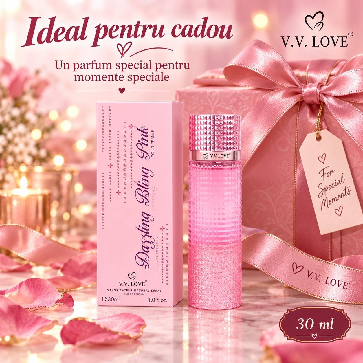 Flacon parfum femei V.V. LOVE Dazzling Bling Pink 30 ml