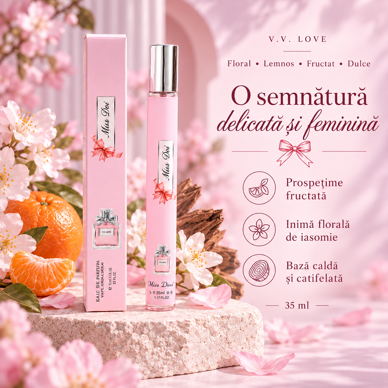 Parfum Miss Doi V.V. Love 35 ml usor de transportat