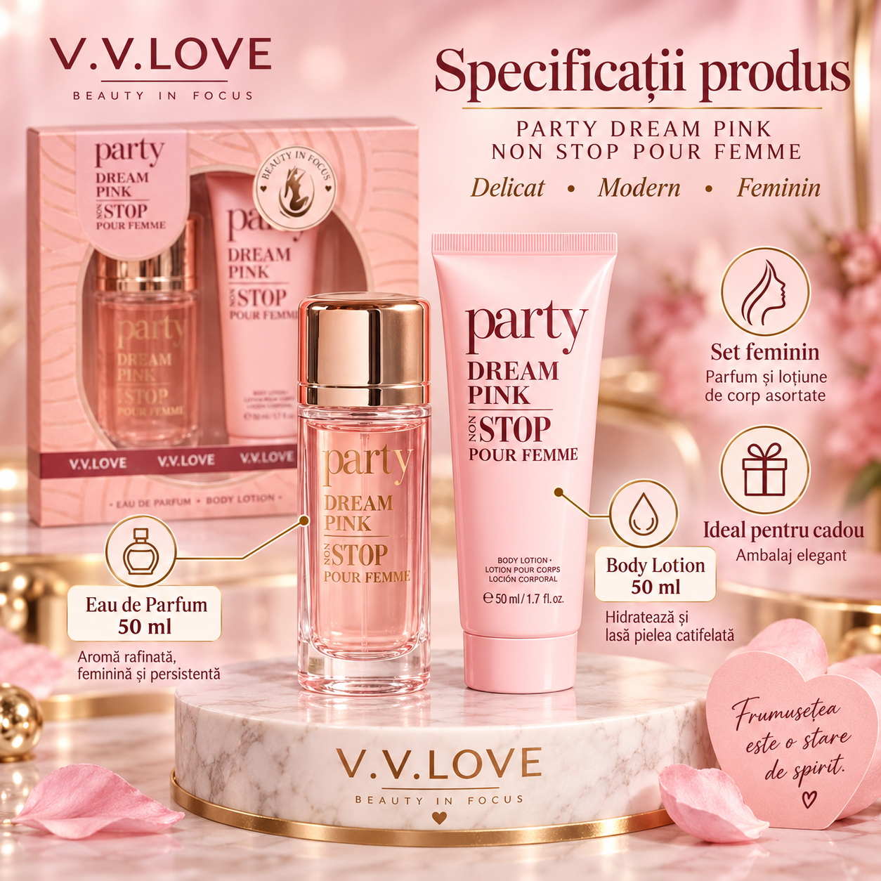 V.V.Love Party Dream Pink parfum femei si lotiune de corp
