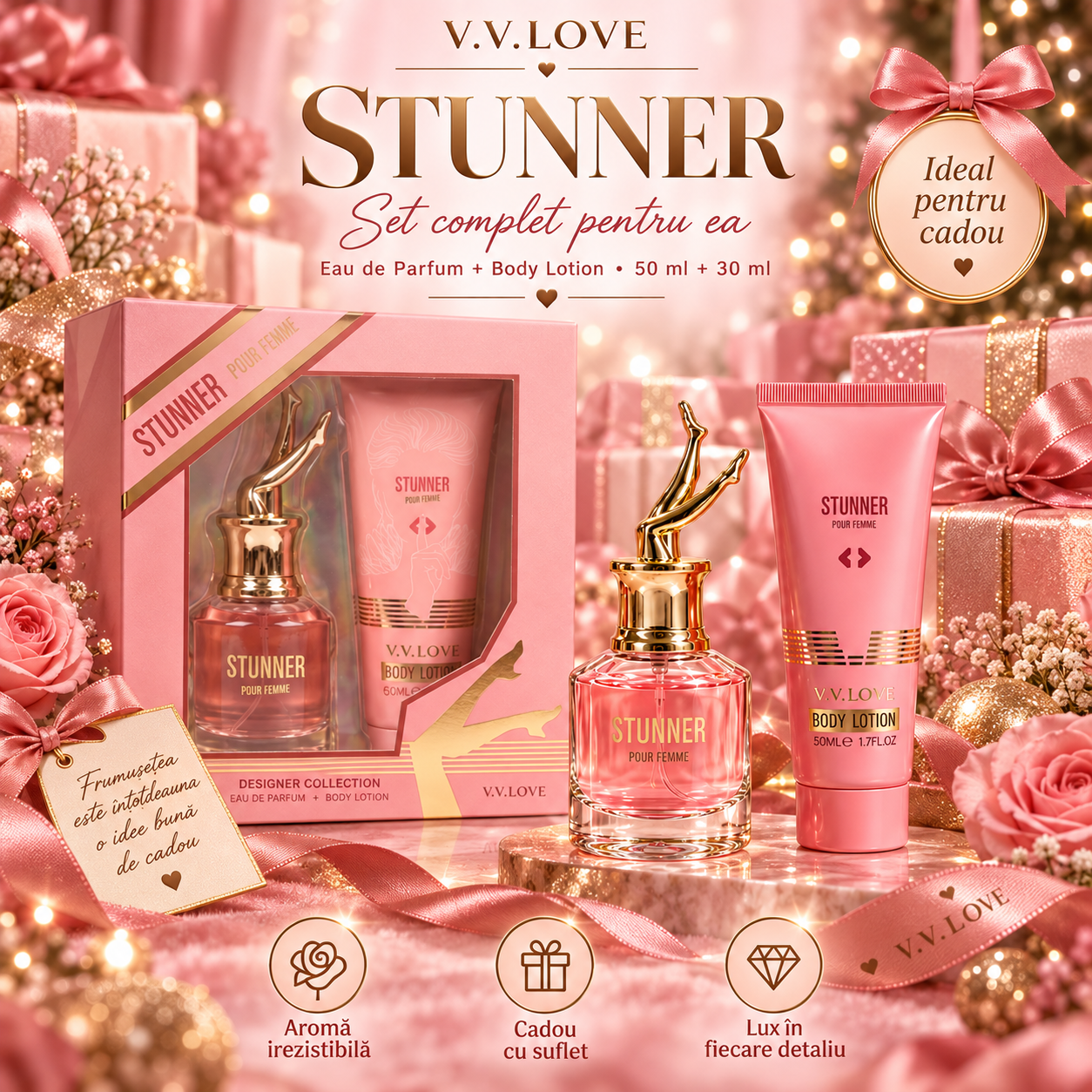 Set cadou femei V.V.Love Stunner Eau de Parfum si Body Lotion